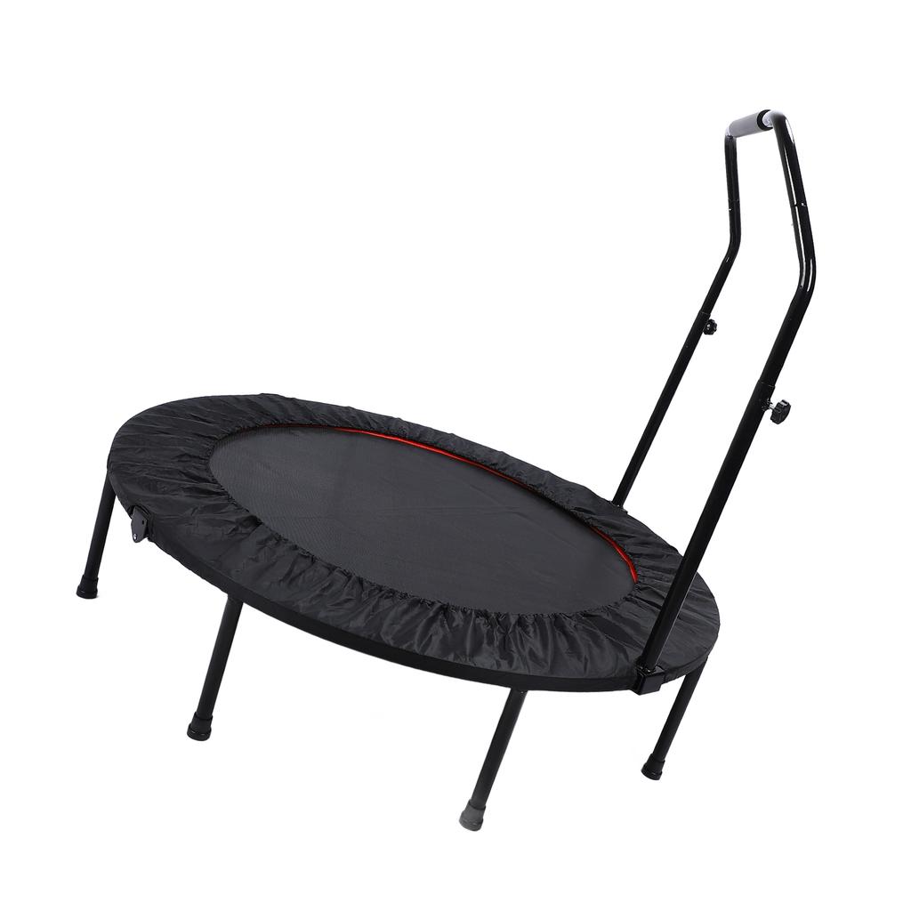 48in Foldable Trampoline with Handle Strong Load Stable Support Fitness Rebounder for Adults Garden Workout