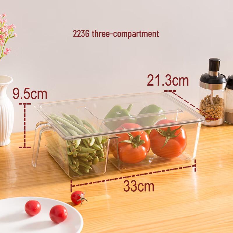 Wutuo Refrigerator Storage Box with Lid and Partitions
