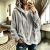 Autumn Winter Solid Color Casual Fashion Button Hooded Gold Velvet Long Sleeve Cardigan Coat Women