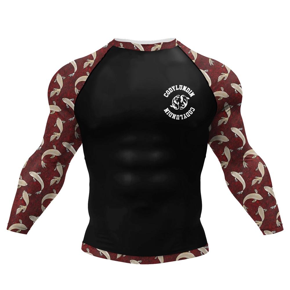 Cody Lundin Tattoo Uomo Palestra Compression Tshirt Maschile Sublimazione Manica Lunga Rashguard BJJ Jiu Jitsu Boxe Maglia Personalizzata