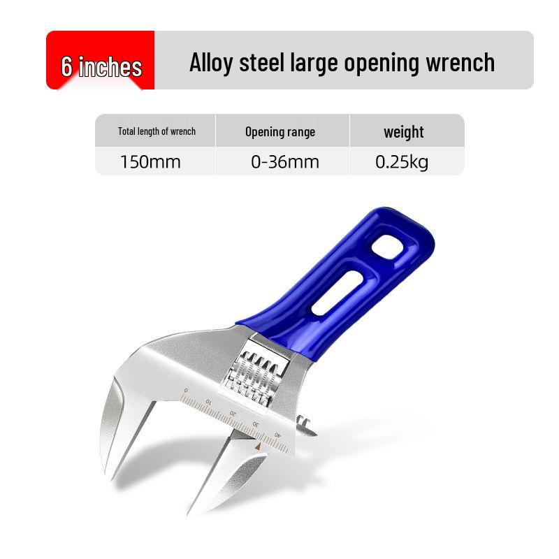 Large Opening Universal Adjustable Short Handle Bathroom Wrench - Multifunctional Installation Tool