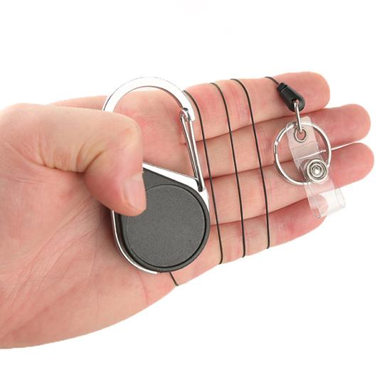 Retractable Keychain Heavy Duty Carabiner Key Chain Lightweight Impact Resistance Tactical ID Badge Reel Key Ring