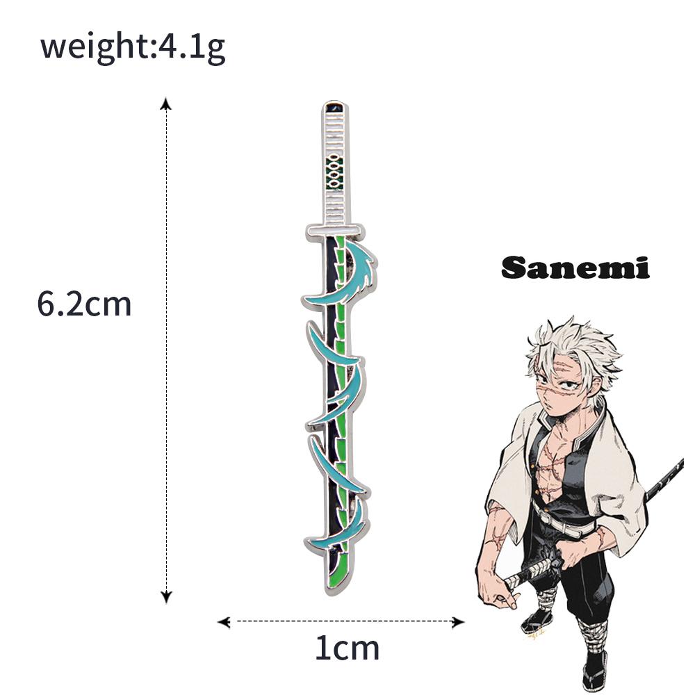 Anime Demon Slayer Kimetsu No Yaiba Sword Brooch Pins Tomioka Giyuu Kochou Shinobu Weapon Brooch Cosplay Jewelry Accessories