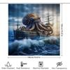 Underwater Adventure Shower Curtain Octopus Attack Design Blue Ocean Waves Decor Bathroom Fabric Waterproof For Kids Adults Bath