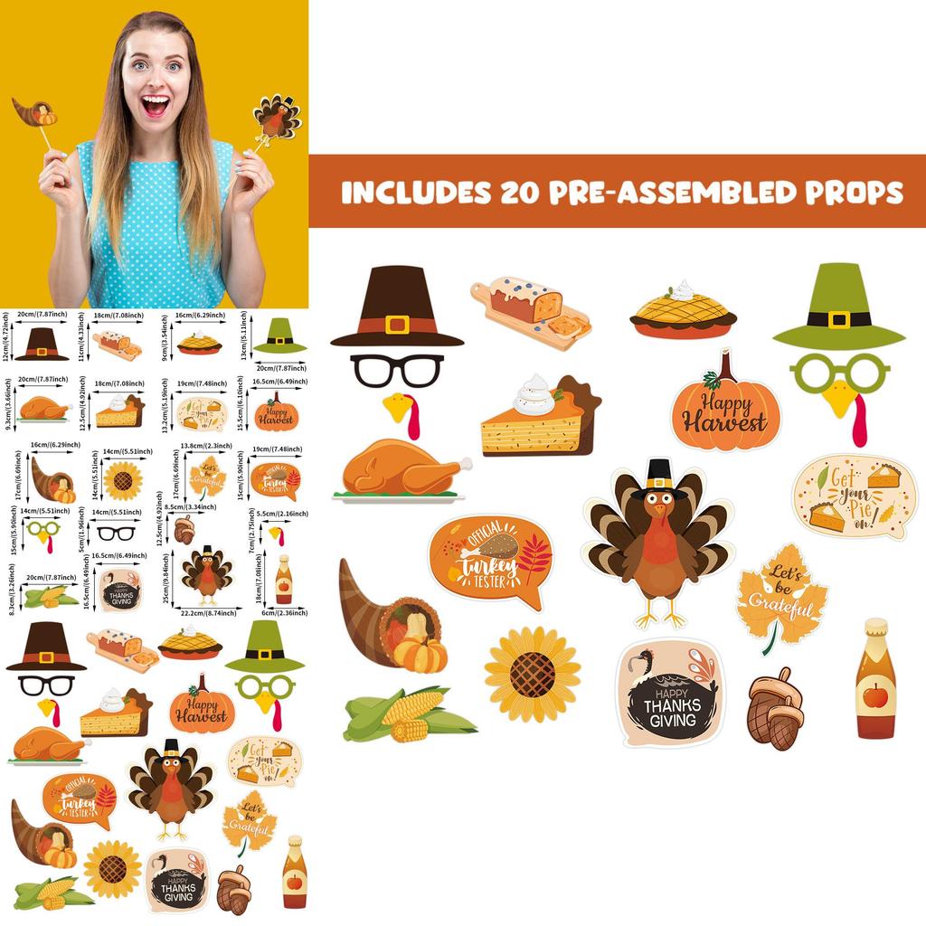 American Style Thanksgiving Day Decor Photo Booth Props For Holiday Party Fun