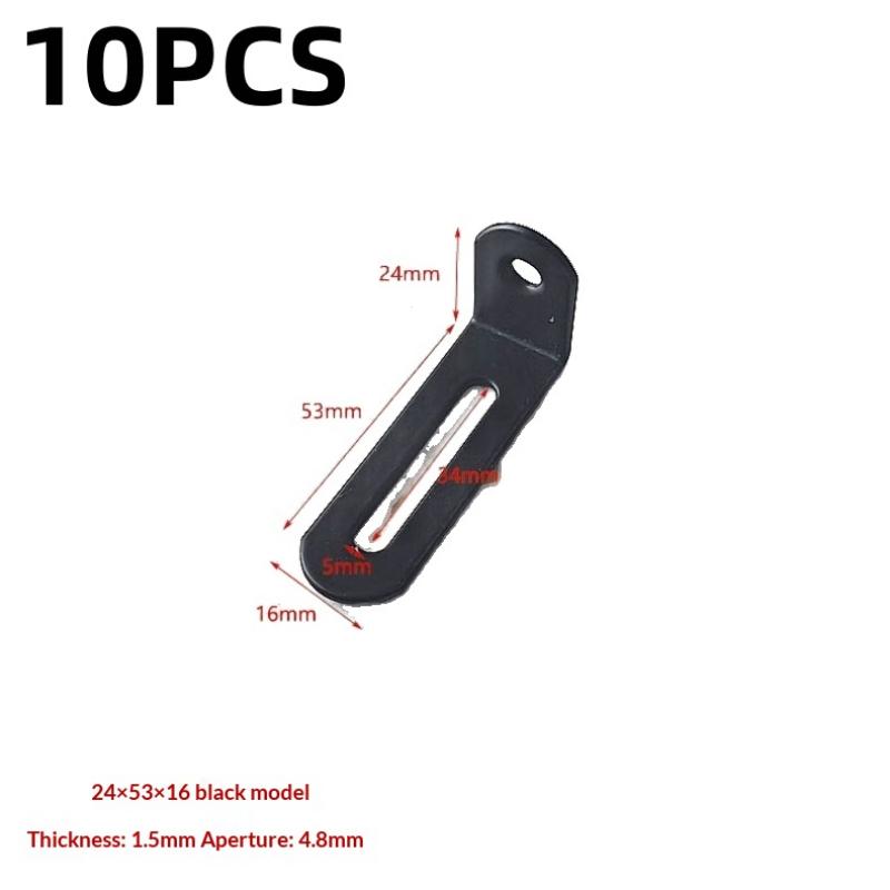 10Pcs Hardware Black Silver L-shaped Adjustable Angle Brackets Suitable For Furniture Anti Tilt Bookshelves