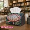 1pc, 2d Flat Printing, Tissue Box Beautiful Provence Flower Pattern Printed Tissue Box, Suitable for Vacation Home Decoration, Kitchen, Living Room, C