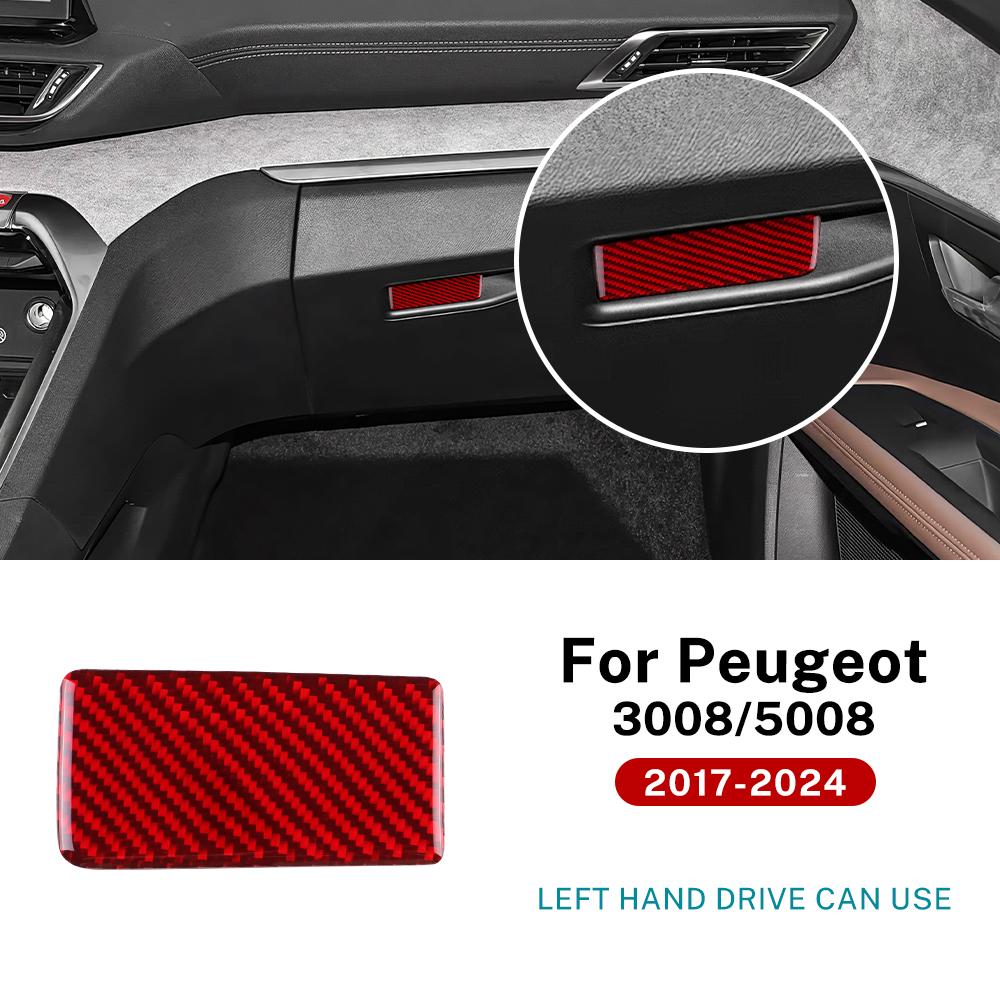 For Peugeot 3008/5008 ICEV PHEV 2017 2018 2019 2020 2021 2022 2023 2024 Real Soft Carbon Fiber Sticker Car Co-pilot Glove Box
