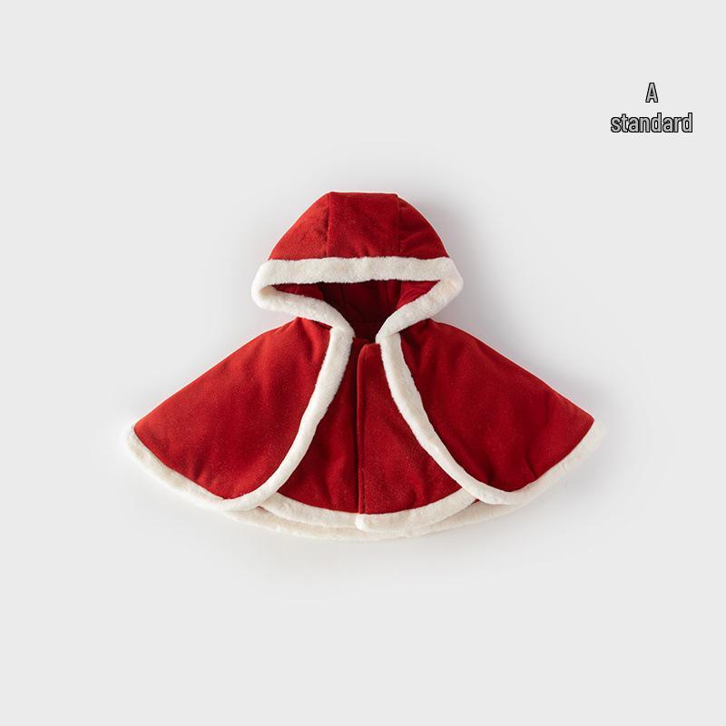 

Red Quilted Windproof Baby Cape - Thick, Class A Winter/Autumn Cloak for Girls, Christmas 65x95 cm червоний