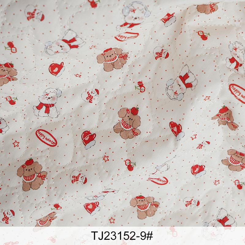 0.5m/1m Cartoon Printed Heart-shaped Quilted Cotton Fabric For Sewing Gloves Children's Cotton Jackets Makeup Bags DIY Fabric