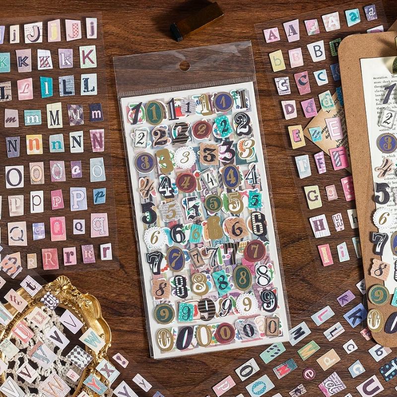 New Creative 6Sheets/Set 26 English Alphanumeric Stickers Puzzle Student Office Stickers Decoration Graffiti Stickers Gifts