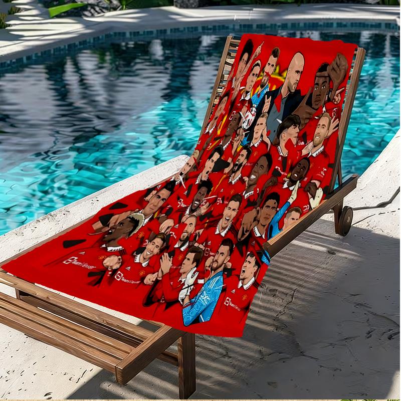 Football team Print Beach Towel, Versatile Lightweight Absorbent Beach Towel for Pool Surf Yoga Bathroom, Perfect Birthday Holiday Gift