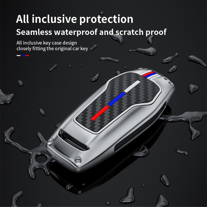 NAB2 5 Buttons Alloy Car Key Case Cover For Ford F150 Fusion Explorer Mustang Lincoln MKZ MKC 2017 Ford Explorer Holder Fob Keychain