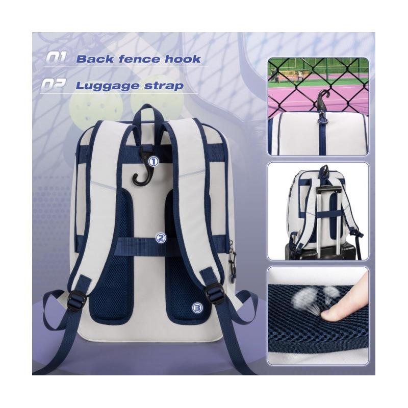 Sports Tennis Backpack Men's and Women's Pickleball Bag Racket Storage Backpack Waterproof and Easy To Wipe with Shoe Compartment