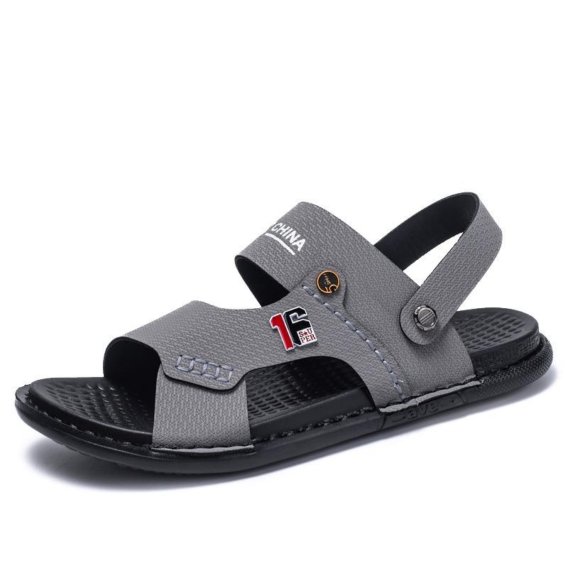 Summer slippers men's casual summer trendy fashion one-word slippers outside casual beach slippers men