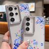 Colorful Flowers Print Case For Samsung S26 S25 Ultra S24 FE S23 Plus S22 S21 A15 A16 A17 A35 A36 A37 A54 A55 A56 A57 5G Plating Lens Soft Cover