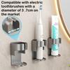 BGRORIO Electric Toothbrush Holder Space Saving Traceless Bathroom Self-adhesive Wall-mounted Toothbrush Storage Base