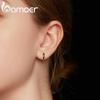 BAMOER Authentic 925 Sterling Silver & Plated Gold Simple Ear Clip Earring Original Brand Design