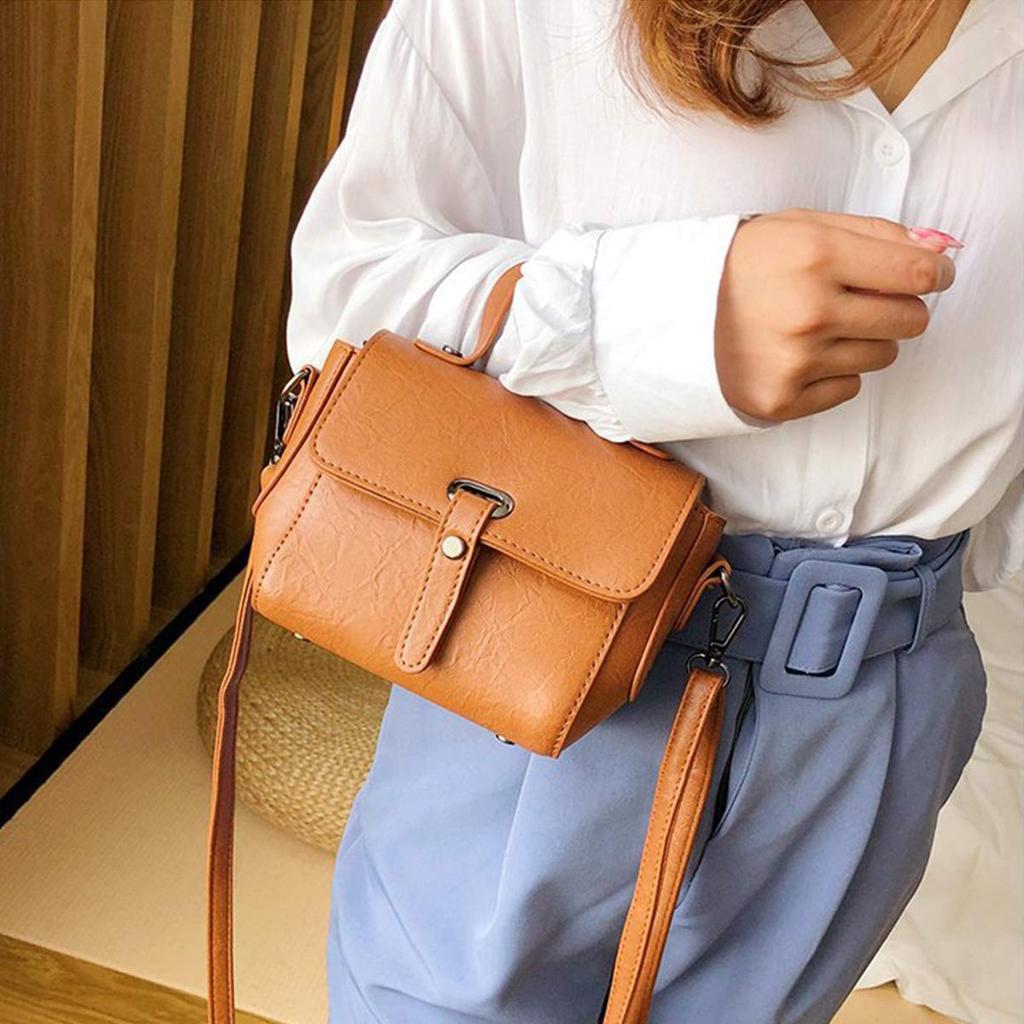 [TIME100] Women's Shoulder Bag, Premium PU Leather, 3-Way Bag, Shoulder Bag, Crossbody Bag, or Handbag, Cute Bag TMFB026 (Brown)