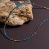 S925 Sterling Silver Natural Turquoise Colored Treasure Necklace Women'S High-End Blue Bracelet Beads Personalized Splicing Design Collarbone Chain