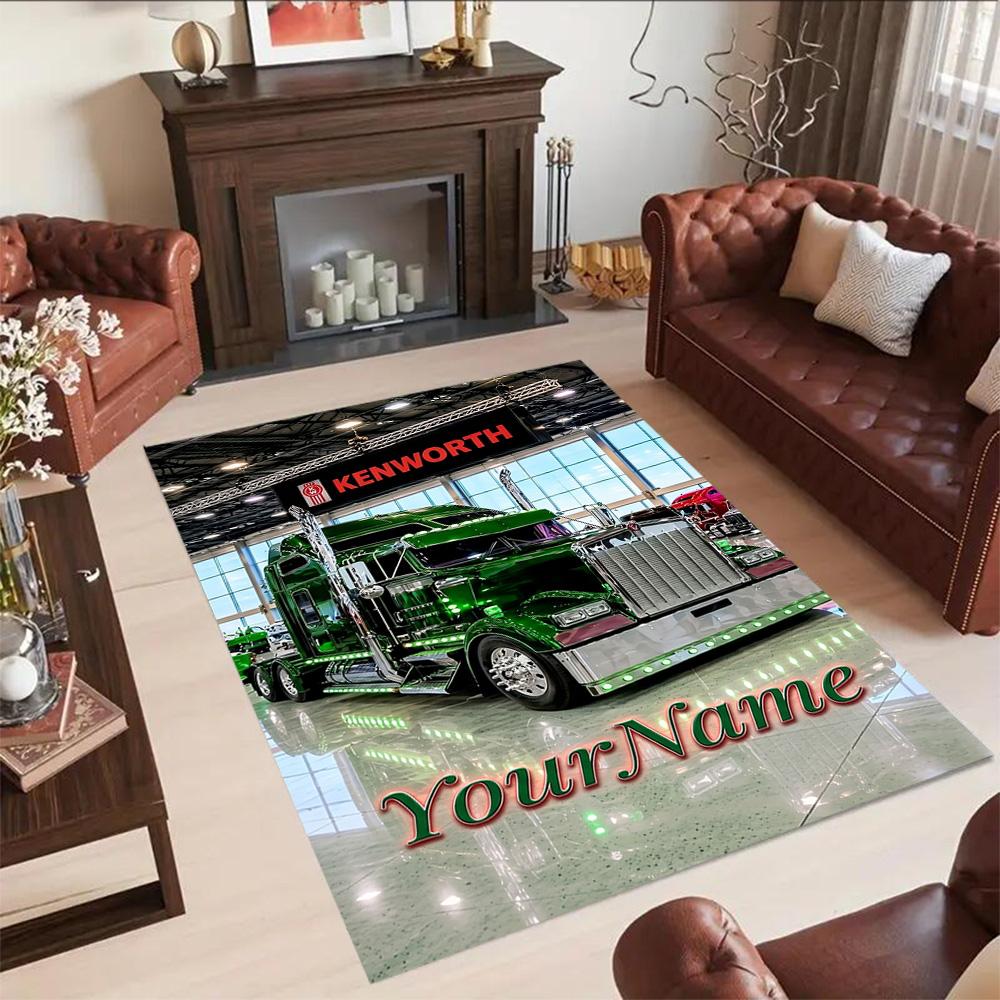 Peterbilt Heavy Trucks Customize Your Name Floor Rug Office Rug Perfect for Balcony Decorate room Hallway Study room Antislip Carpet Office home decor