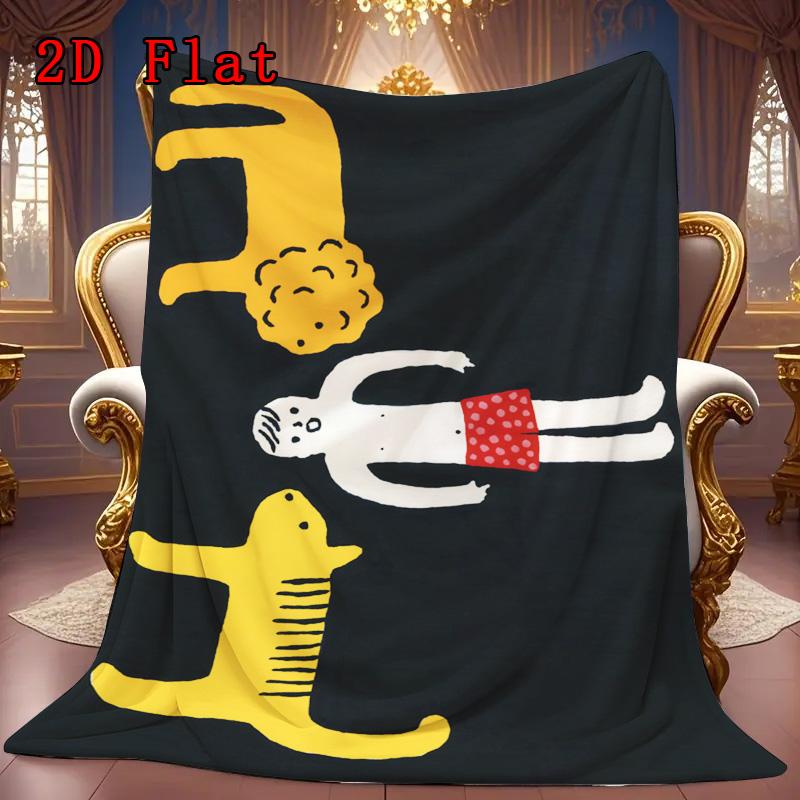 Cats Lions and Humans 2D Flat Pattern Flannel Blanket High quality All Seasons Warmth and Comfort Perfect for Christmas Gifts.MMT0918338