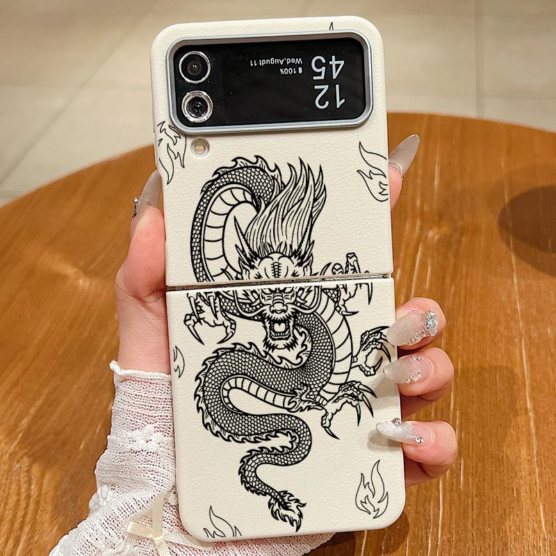 Leather Texture TPU Snake Graphic Magnetic Case For Magsafe For Samsung Galaxy Z Flip 5 4 6 3 5G Flip4 Flip5 Flip6 Folding Cover