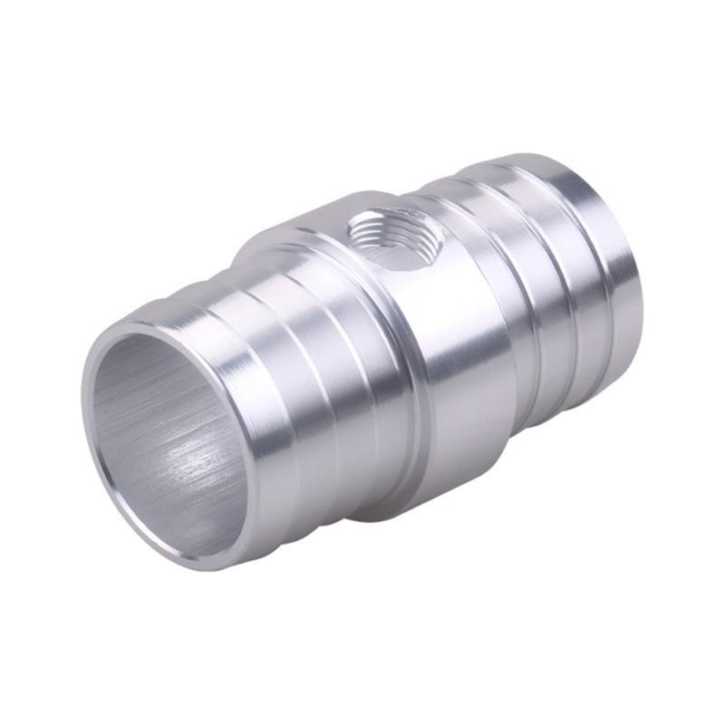 Aluminum Radiator Hose Fitting 1-1/4 Inch Hose Barb with Threaded Side Port for Cooling Line Service and Repair