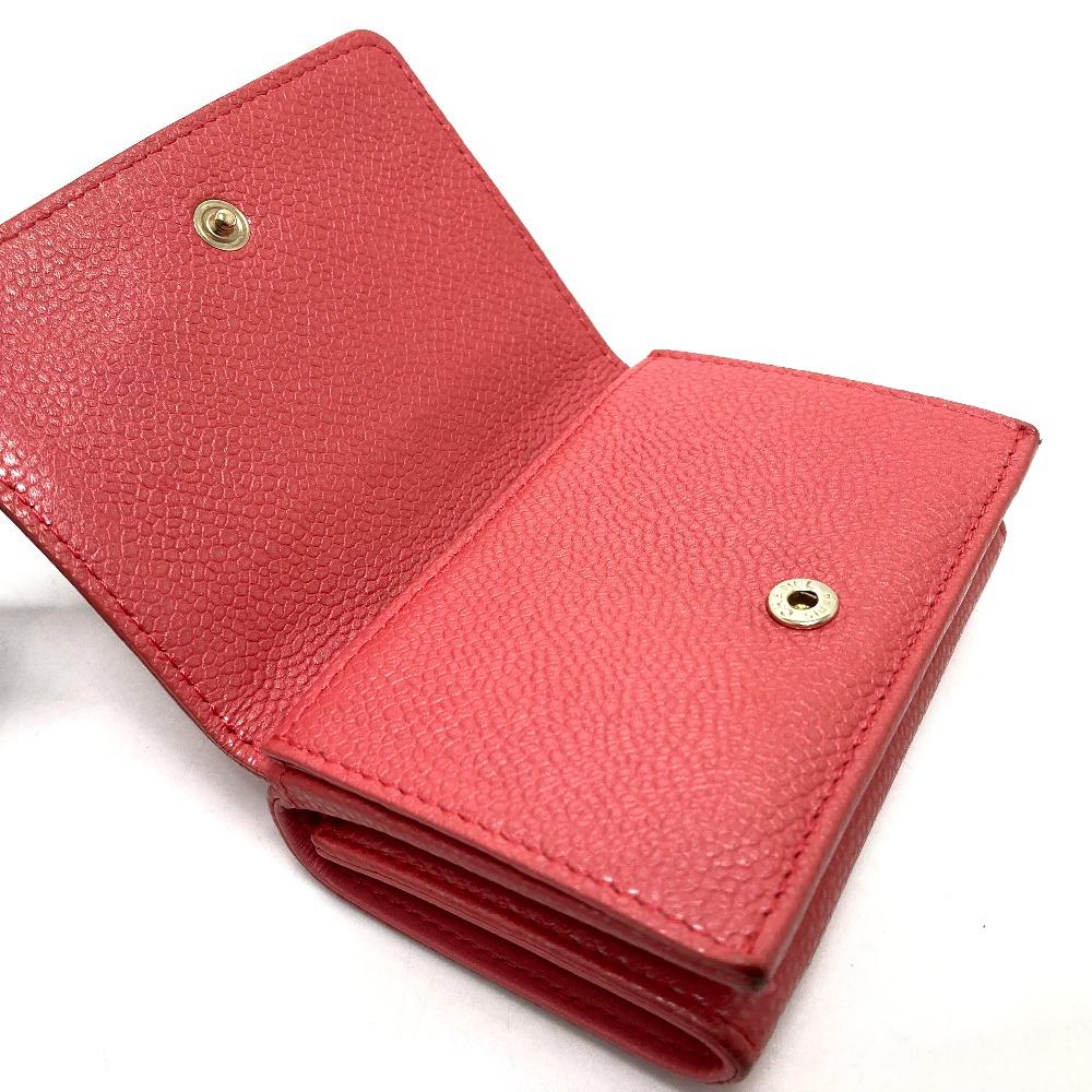 Chanel A70796 Double Snap Small Flap Wallet Compact Trifold Wallet Salmon Pink