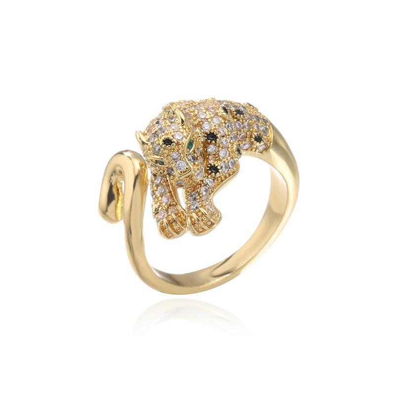 Fashion Full CZ Inlaid Animal Ring Opening Personality Unisex Ring Party Jewelry Gift Dropshipping