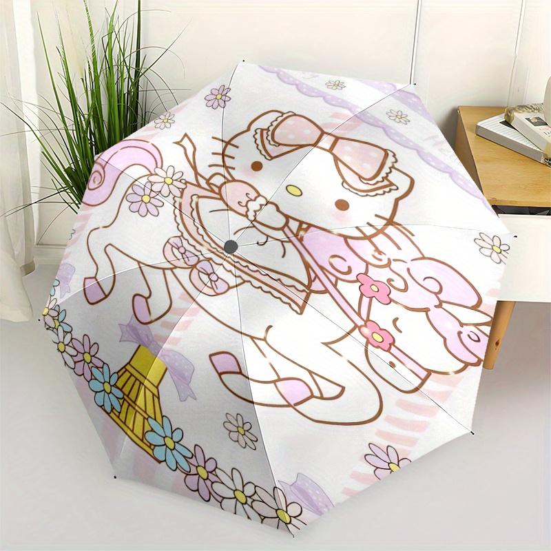 

Hello Kitty Theme Automatic Opening and Closing Folding - A Good Choice for Gifts, Fashionable and Convenient Cartoon Umbrella With Cute Cartoon Chara