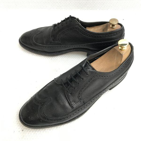 Florsheim Kenmoor Vintage Wingtip Shoes 9.5C 26.5-27.0 black(USED)