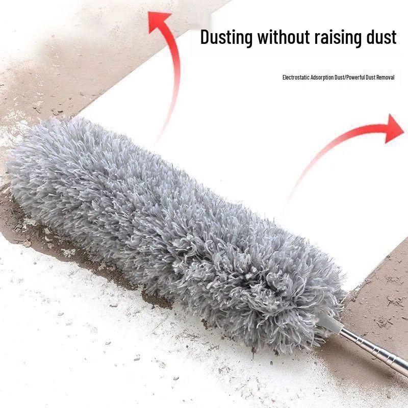 Retractable Chicken Feather Duster with Bendable Long Handle for Car and Home Cleaning
