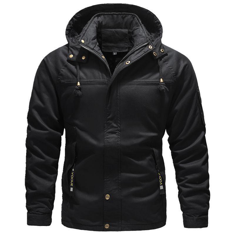 

Men s Mid-Length European Winter Cotton Jacket - Thick, Padded Workwear Coat L чорний