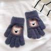 - Year-old children's cartoon bear gloves winter warm boy's five-finger 2 new full-finger finger warm gloves