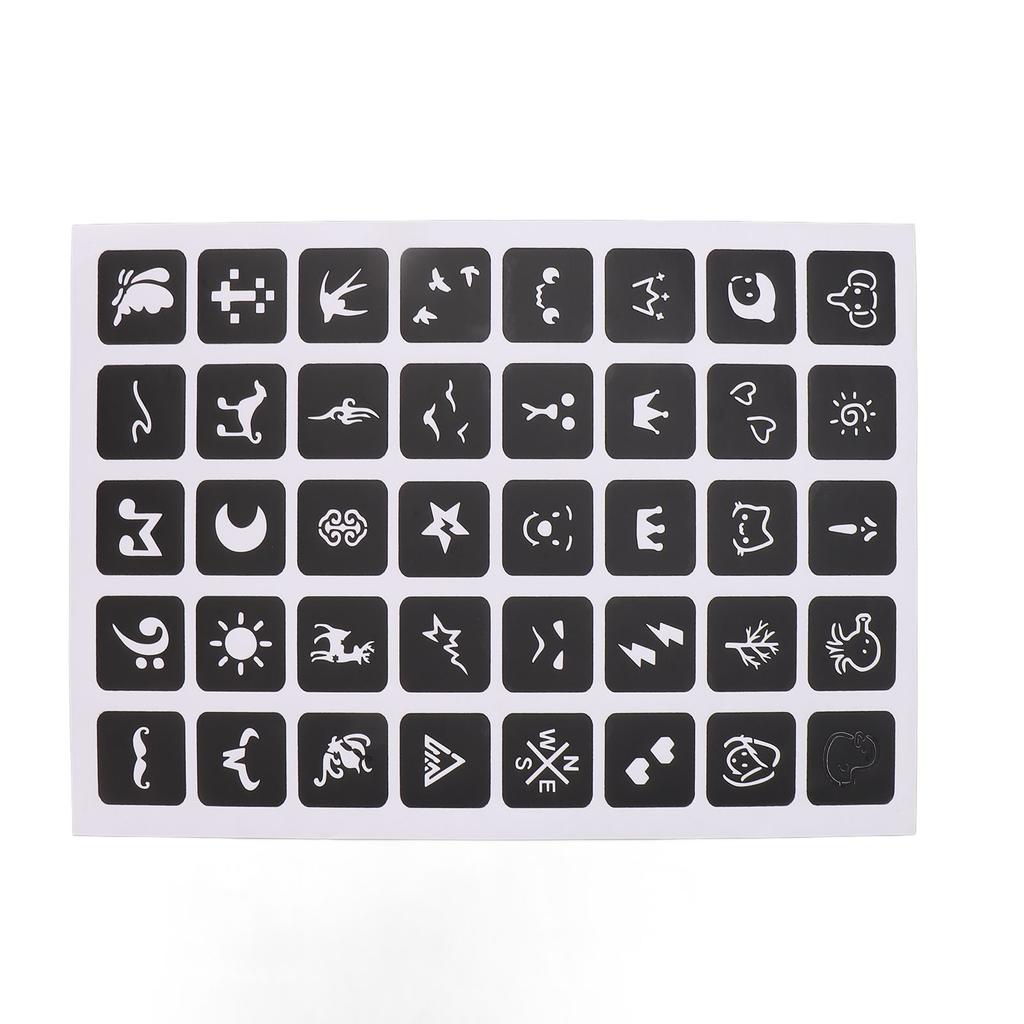 19 Sheets Tattoo Stencils Waterproof Temporary Reusable Body Art Glitter Tattoo Templates