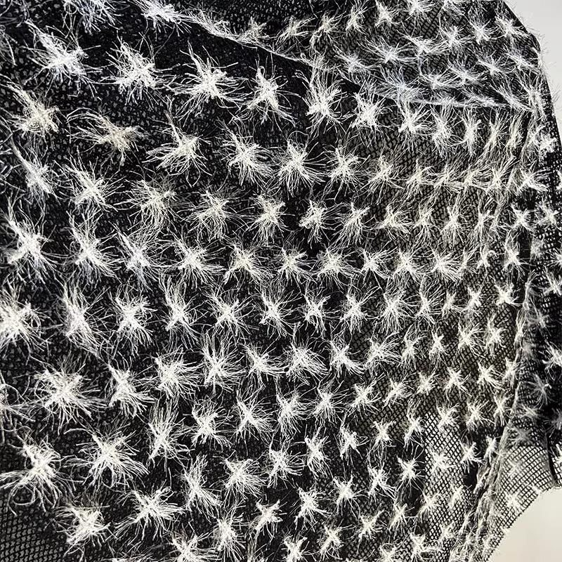 1yard Weaving Mesh Fabric for Clothing 3D Dandelion Embroidery Tissu Wedding Dress Cheongsam Matirial Fabric for Dress