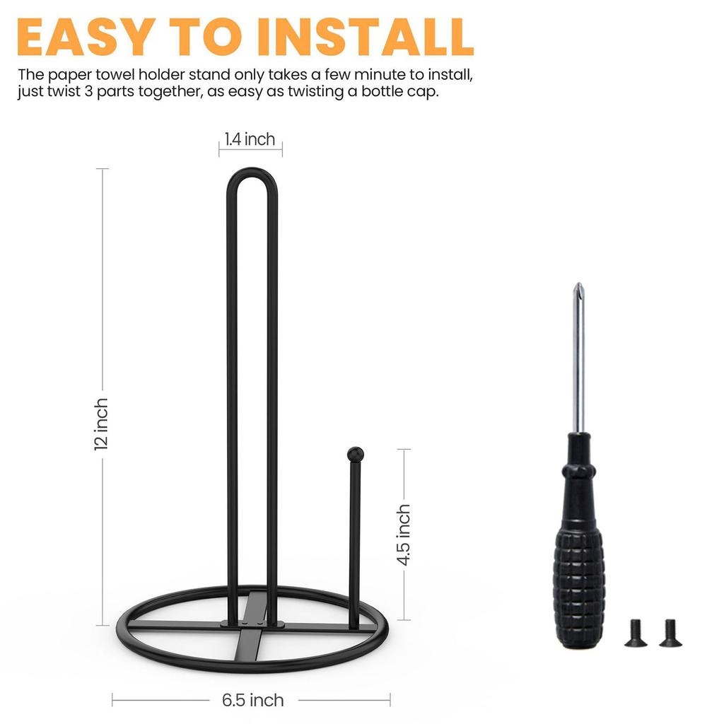 Stylish Countertop Paper Towel Rack Functional Countertop Paper Towel Rack Tissue Organizer Paper Roll Dispenser