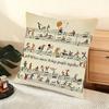 Sheet Music Design Cushion Cover Soft Short Plush Pillow Cover Smooth Cozy Texture Aesthetic Cushion Case Home Decor