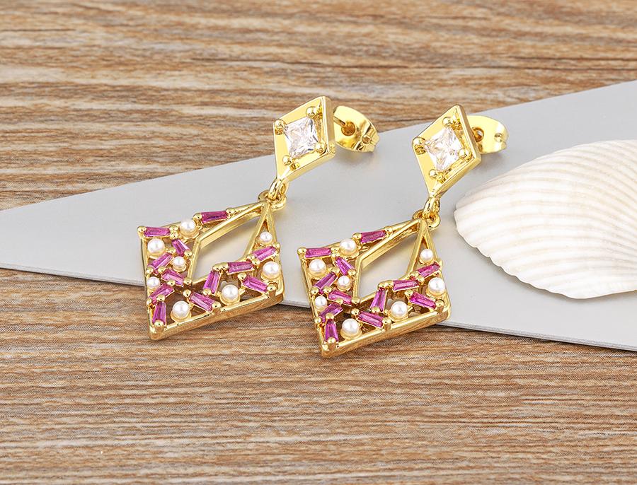Nidin Japan and Korea New Fashion Long Drop Earrings Inlaid Zircon Pearl Shiny Temperament Ear Jewelry Anniversary Party Gifts