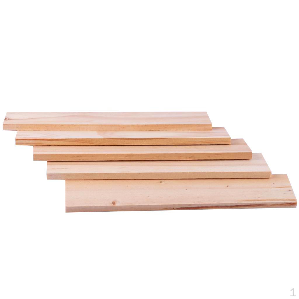 Wooden Square Strip Board Dowel Rods - Bag of 5 Great Accessories for Crafts, Woodworking, Scale