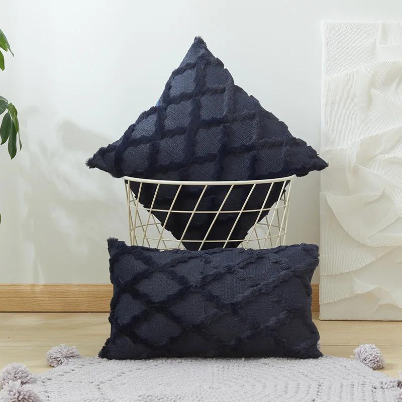 Boho Decorative Pillow Covers Soft Plush Short Faux Wool Couch Pillow Covers Luxury Cushion Covers 35X50 40X40 45X45CM for Sofa