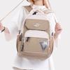 Men Contrast Backpack Large Capacity Student Schoolbag Women Travel Backpack