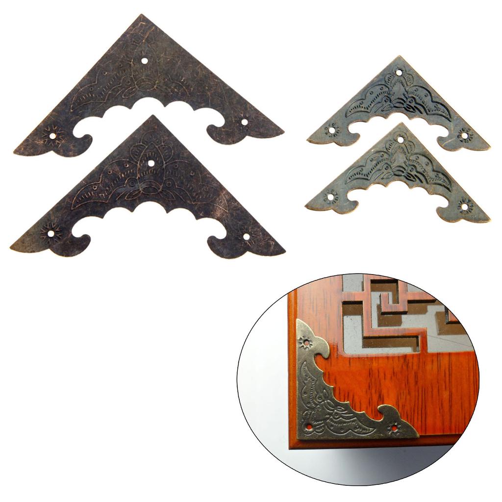 16Pcs Vintage Metal Flat Corner Protectors Decorative Furniture Guard Edge Cover w/Nails for Jewelry Box Case Gift Box 40mm/58mm