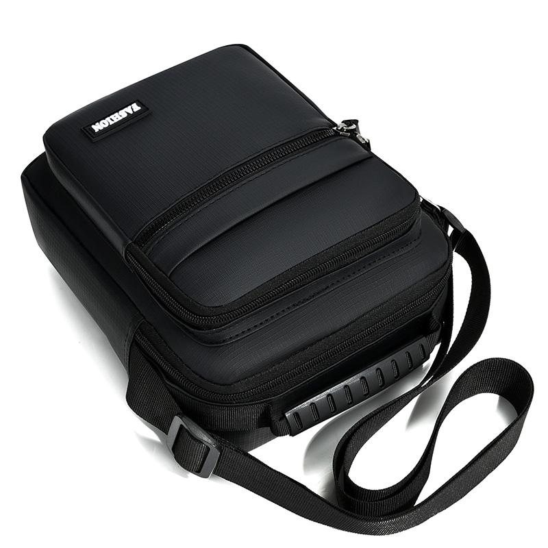 Contemporary Men's Handbag - Refined Oxford Shoulder Bag with Organizational Pockets