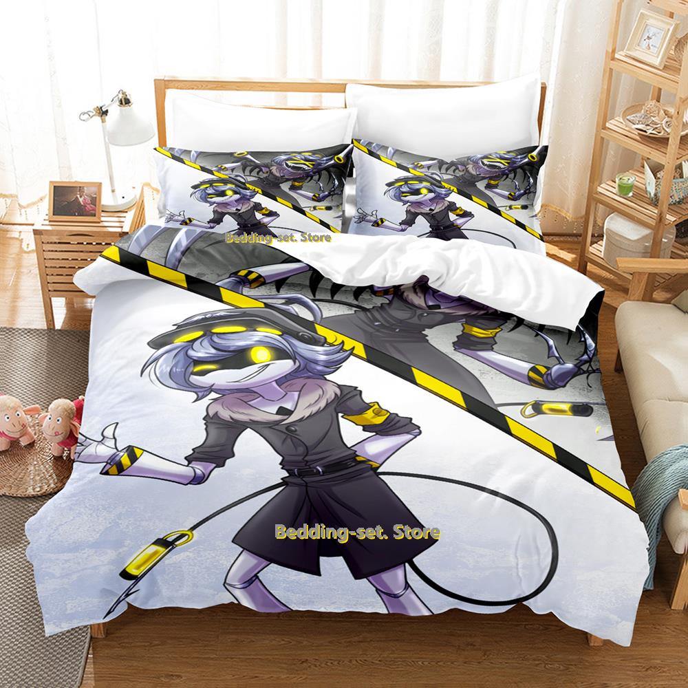 Comforter Murder Drones Bedding Set Cartoon Anime Three-Piece Set Adult Kid Bedroom Three-Piece Suits 3D Kawaii Queen Size Bed Sheets