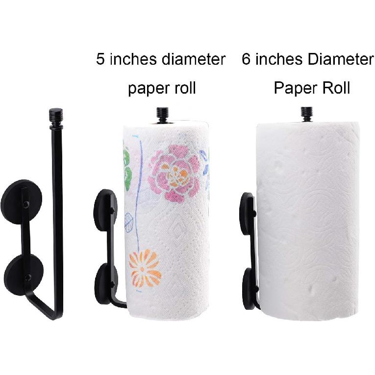 Magnetic Paper Towel Holder Paper Towel Rack Tower Bar for Refrigerator, Metal Cabinet Black