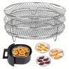 Three-Layer Stainless Steel Air Fryer Grill and Basket Rack