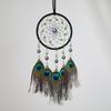 Vintage Peacock Feathers Dream Catcher Mini Car Pendants With Beads Wind Chimes Wall Hangings For Girls Holiday Gifts