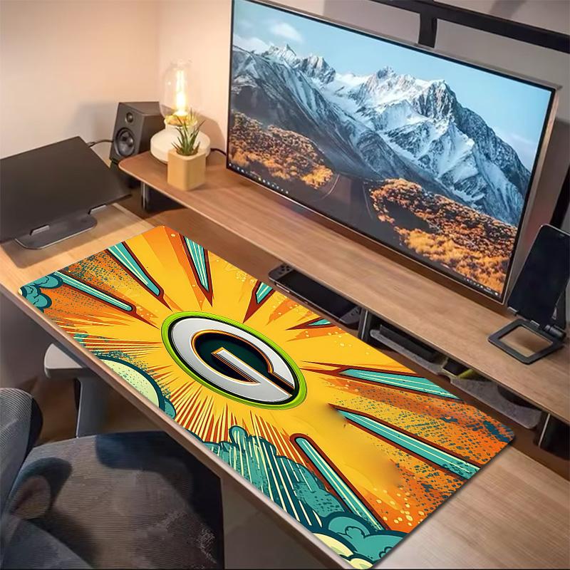 Green Bay Packers Tryck Kudde Halkfri Laptop Surfplatta Stor Musmatta XXL Mat Mini PC Spelmatta Med Låst kant